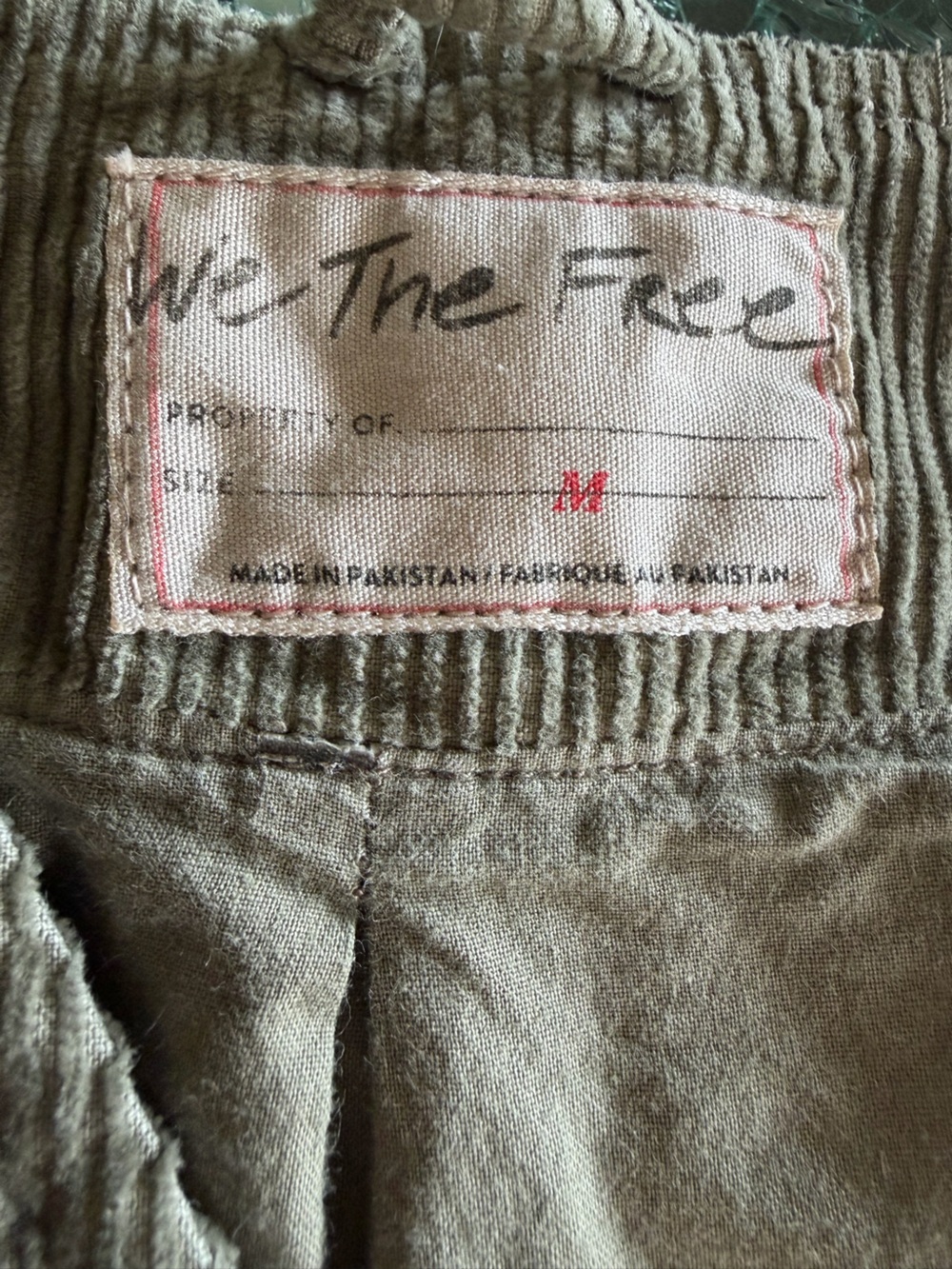 We The Free by Free People Olive Green Corduroy Button Front Vest Size M - Picture 3 of 3